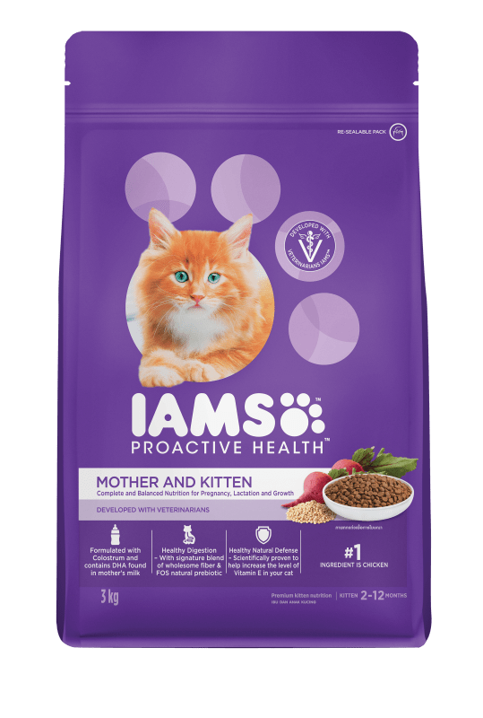 Premium Kitten Food With Quality Protein Omega3 Chicken. Formulated with Colostrum and contains DHA to support eye and brain development IAMS Singapore