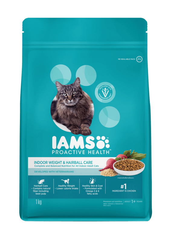 IAMS PROACTIVE HEALTH INDOOR WEIGHT AND HAIRBALL CARE 6x1kg - 1